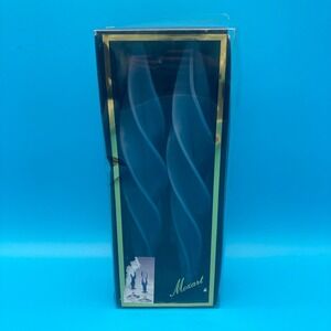 Vintage 80s Mozart Candles by Montanna Blue Sculptural Spiral Tapers Pair NEW